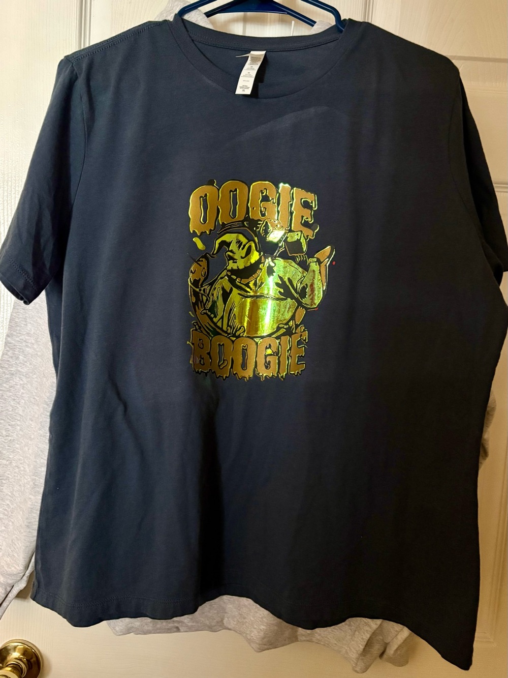 New custom designed Oogie Boogie Graphic T-Shirt on dark blue t shirt